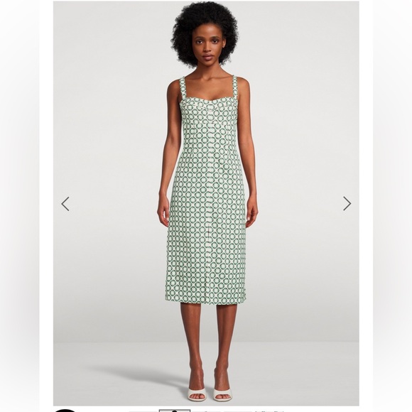 Veronica Beard Dresses & Skirts - VERONICA BEARD Colleen Printed Midi Dress Green Patterned Dress linen blend